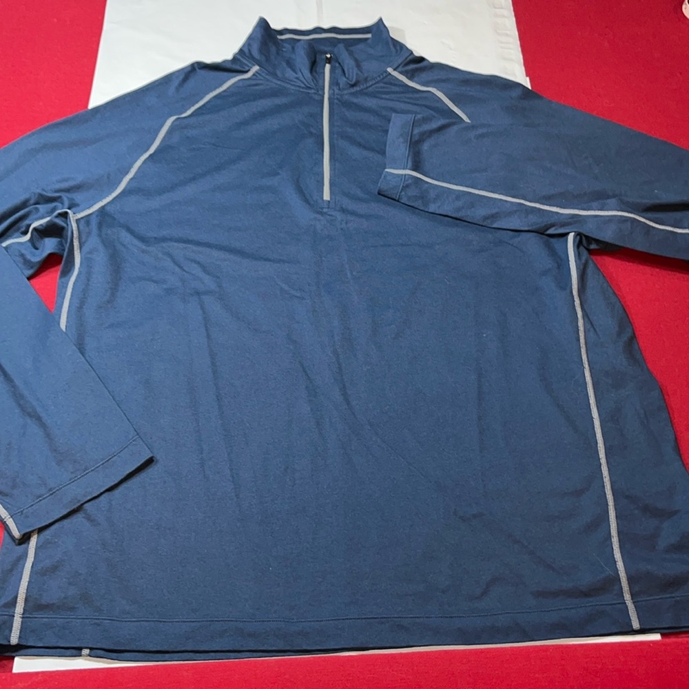Cloudveil BLUE 1/4 Zip Pullover knit shirt cotton blend Long Sleeve workout Med